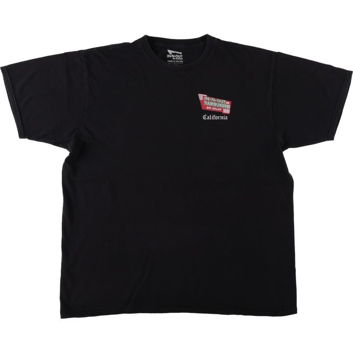 IN-N-OUT BURGER In-N-Out Burger Advertising T-shirt Made in USA Men's XL size cotton black type Vintage Second Hand