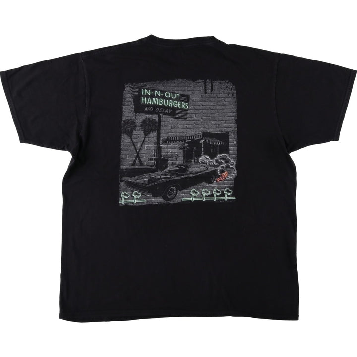 IN-N-OUT BURGER In-N-Out Burger Advertising T-shirt Made in USA Men's XL size cotton black type Vintage Second Hand