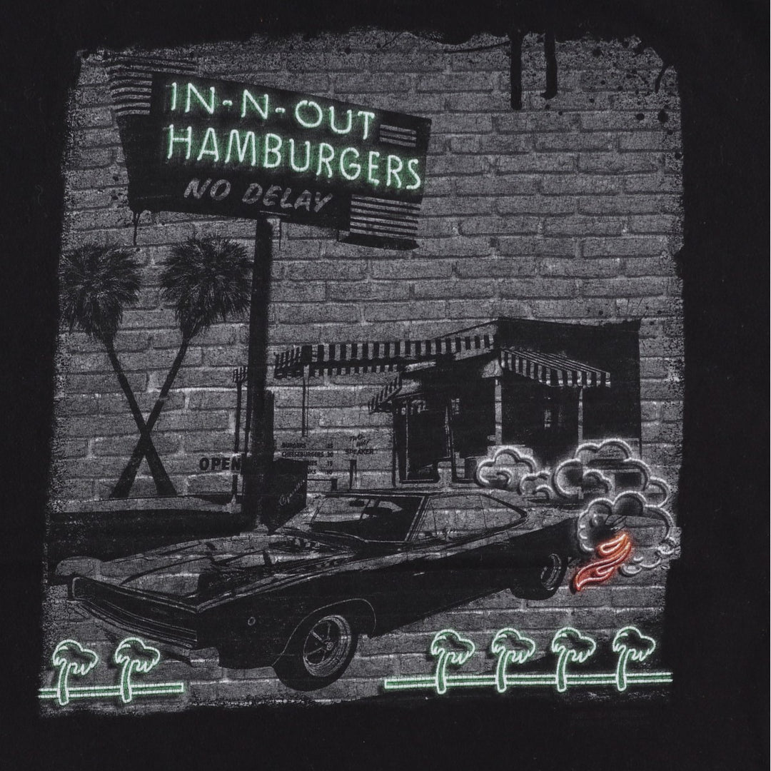 IN-N-OUT BURGER In-N-Out Burger Advertising T-shirt Made in USA Men's XL size cotton black type Vintage Second Hand
