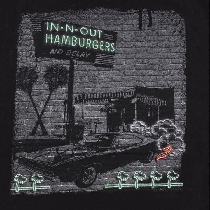 IN-N-OUT BURGER In-N-Out Burger Advertising T-shirt Made in USA Men's XL size cotton black type Vintage Second Hand