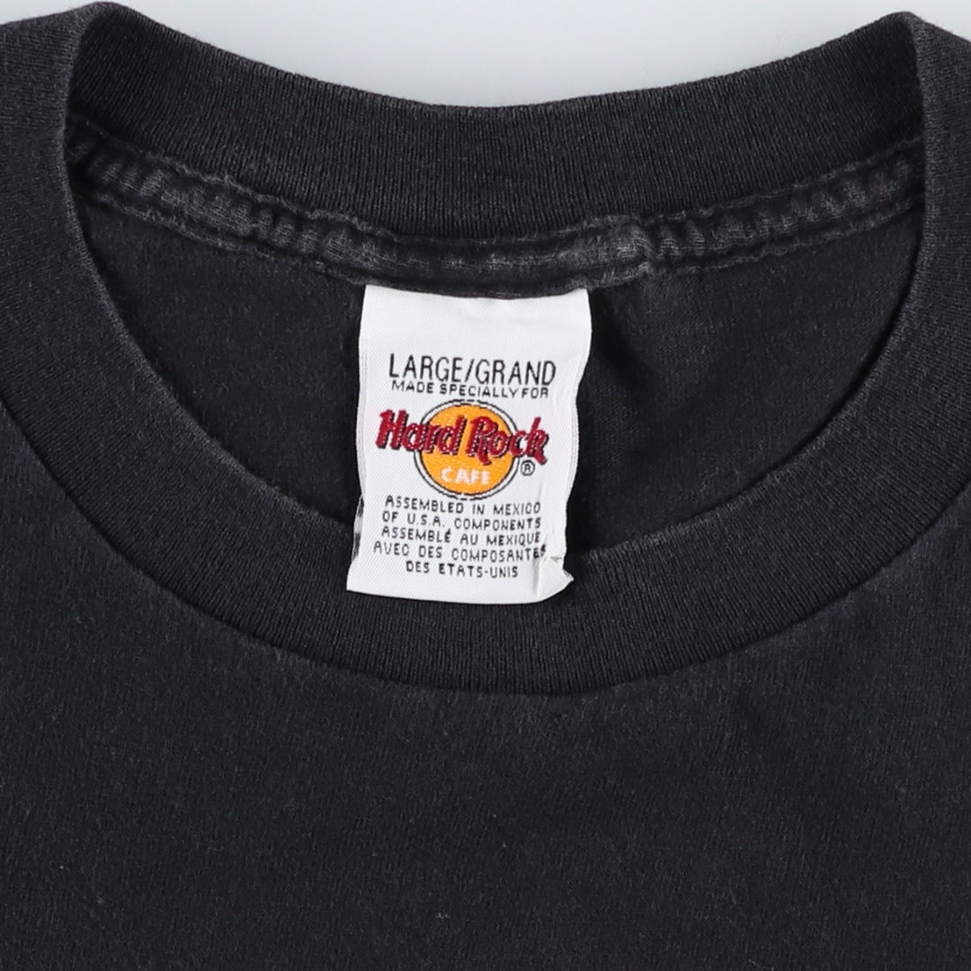 HARD ROCK CAFE Hard Rock Cafe Advertising T-shirt Men's L size cotton black type Vintage Second Hand