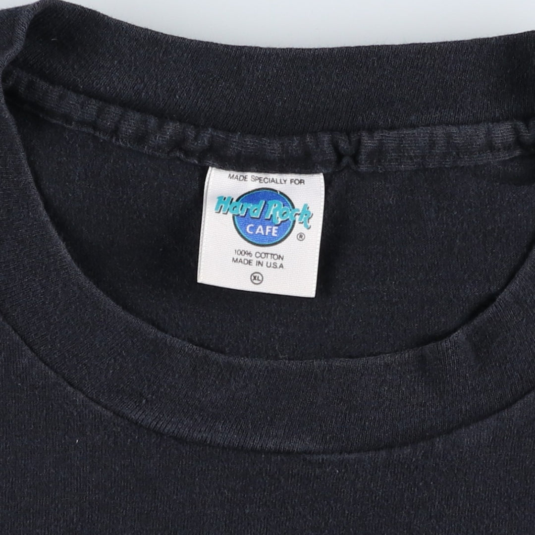90'S HARD ROCK CAFE Hard Rock Cafe Advertising T-shirt Made in USA Men's XL Vintage cotton black type Vintage Second Hand