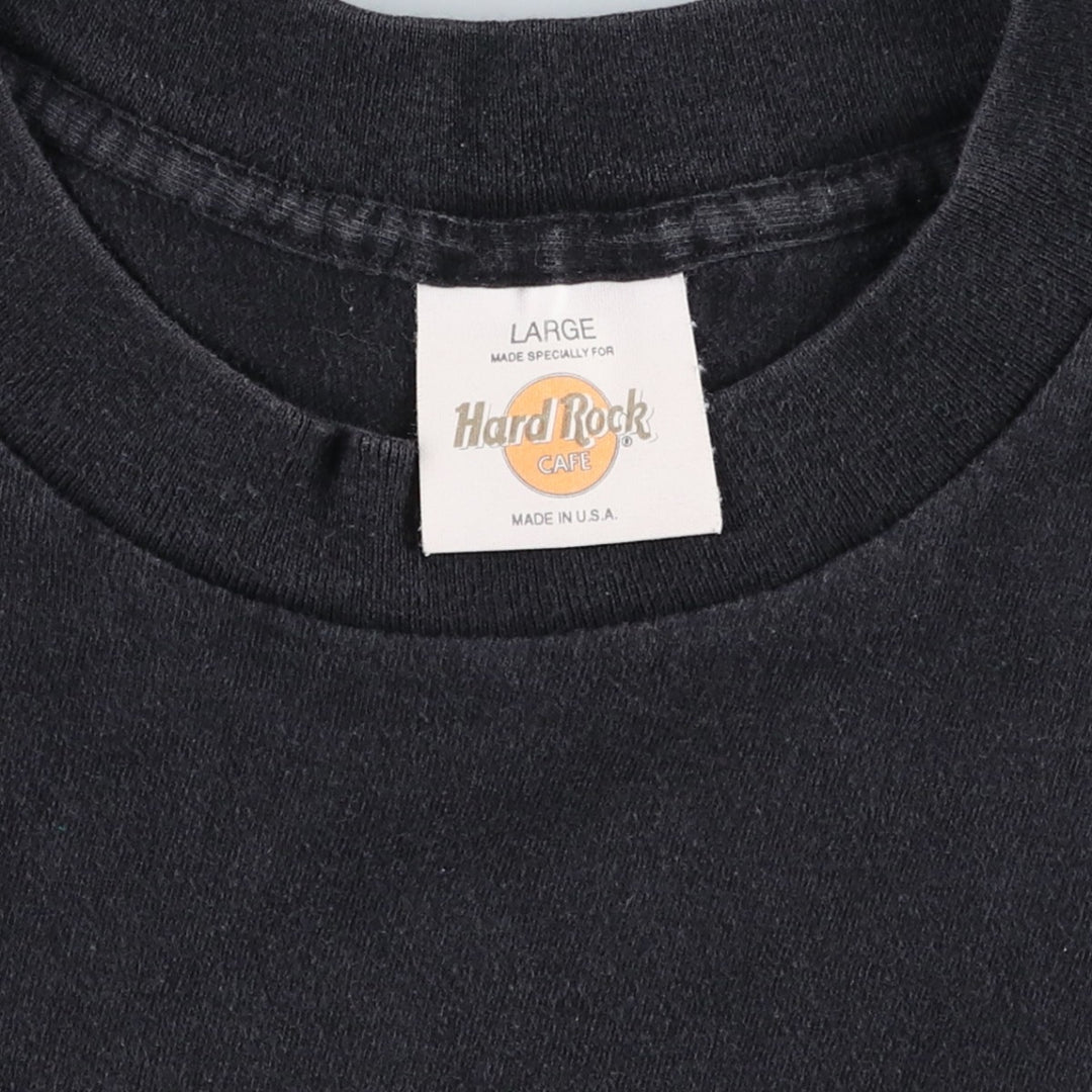 90'S HARD ROCK CAFE Hard Rock Cafe Advertising T-shirt Made in USA Men's L Vintage cotton black type Vintage Second Hand