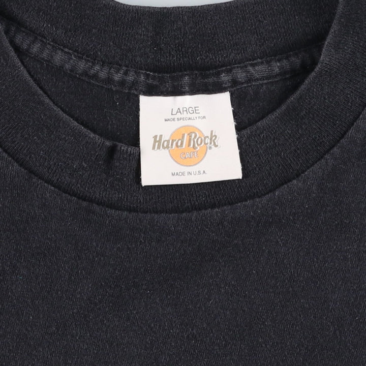 90'S HARD ROCK CAFE Hard Rock Cafe Advertising T-shirt Made in USA Men's L Vintage cotton black type Vintage Second Hand