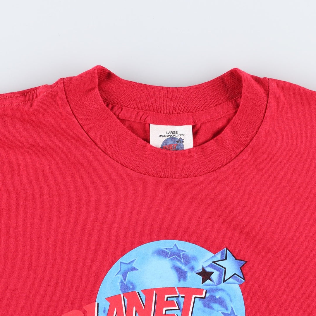 90'S PLANET HOLLYWOOD Advertising T-shirt, Made in USA, Men's L size, Vintage cotton red type Vintage Second Hand