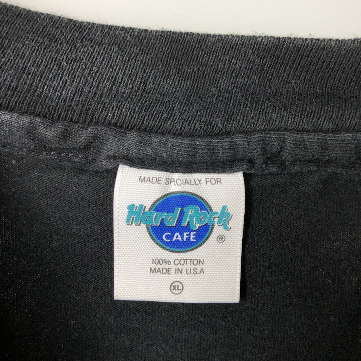 ~90'S Hard Rock Cafe Advertising T-Shirt, Made in USA, Men's XL equivalent, Vintage cotton black type Vintage Second Hand