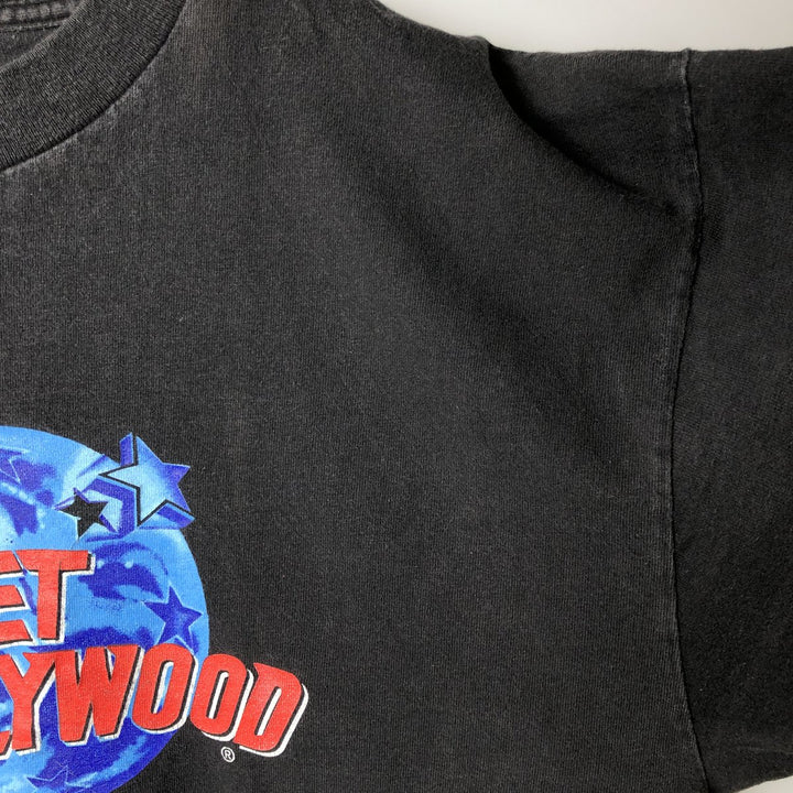 PLANET HOLLYWOOD Advertising T-shirt made in USA, men's XL size cotton black type Vintage Second Hand