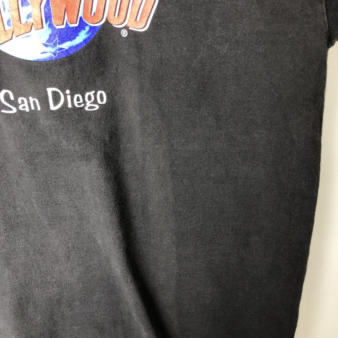 PLANET HOLLYWOOD Advertising T-shirt made in USA, men's XL size cotton black type Vintage Second Hand