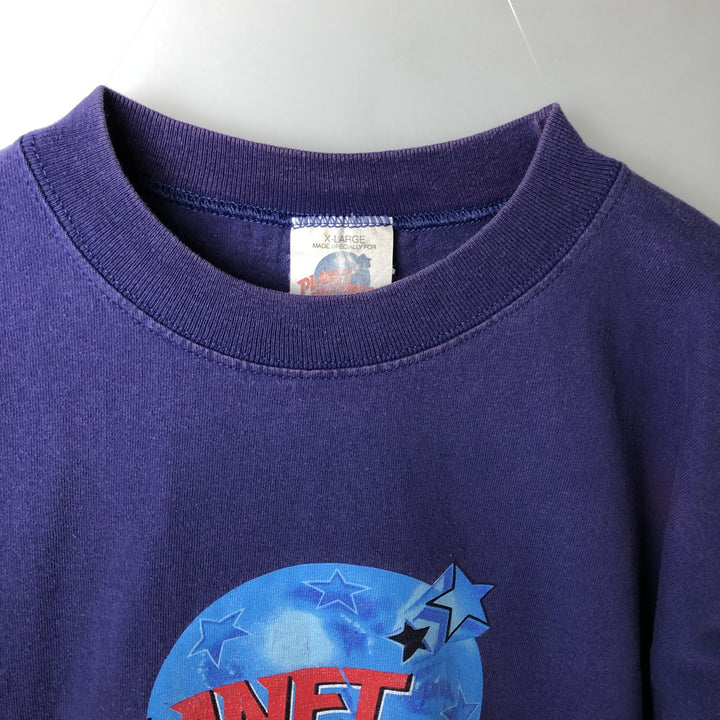 PLANET HOLLYWOOD Advertising T-shirt made in USA, men's XL size cotton navy blue type Vintage Second Hand