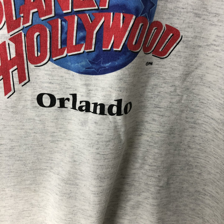 ~90'S PLANET HOLLYWOOD Advertising T-Shirt, Made in USA, Men's XL equivalent, Vintage cotton gray type Vintage Second Hand