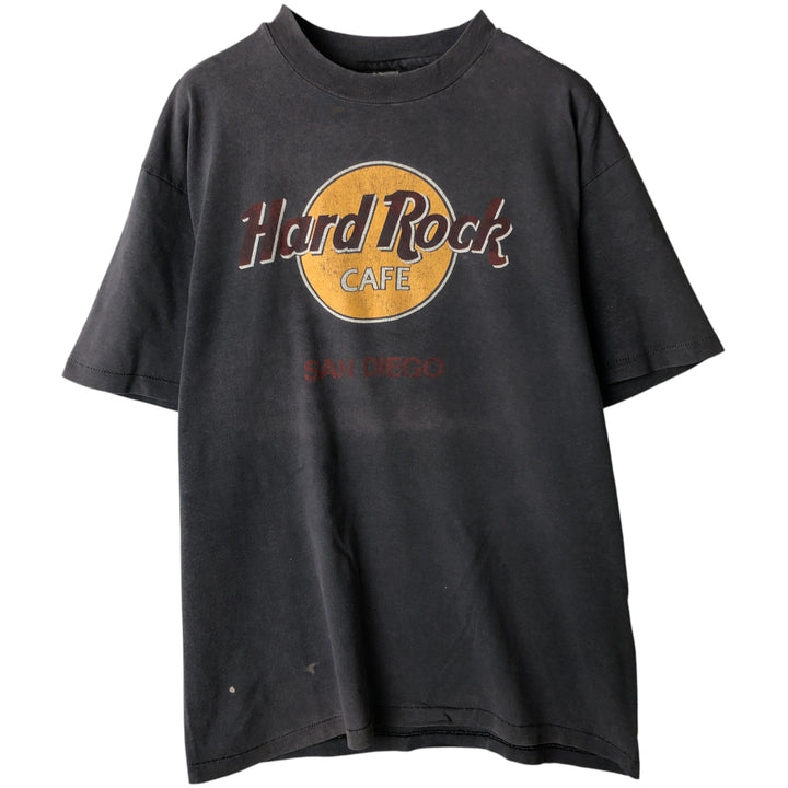 Vintage 1980'S Hanes HARD ROCK CAFE advertising T-shirt, Made in USA, Men's Size L cotton gray type Vintage Second Hand