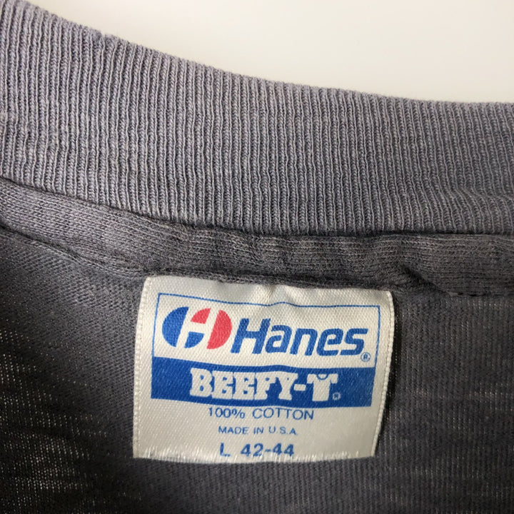 Vintage 1980'S Hanes HARD ROCK CAFE advertising T-shirt, Made in USA, Men's Size L cotton gray type Vintage Second Hand