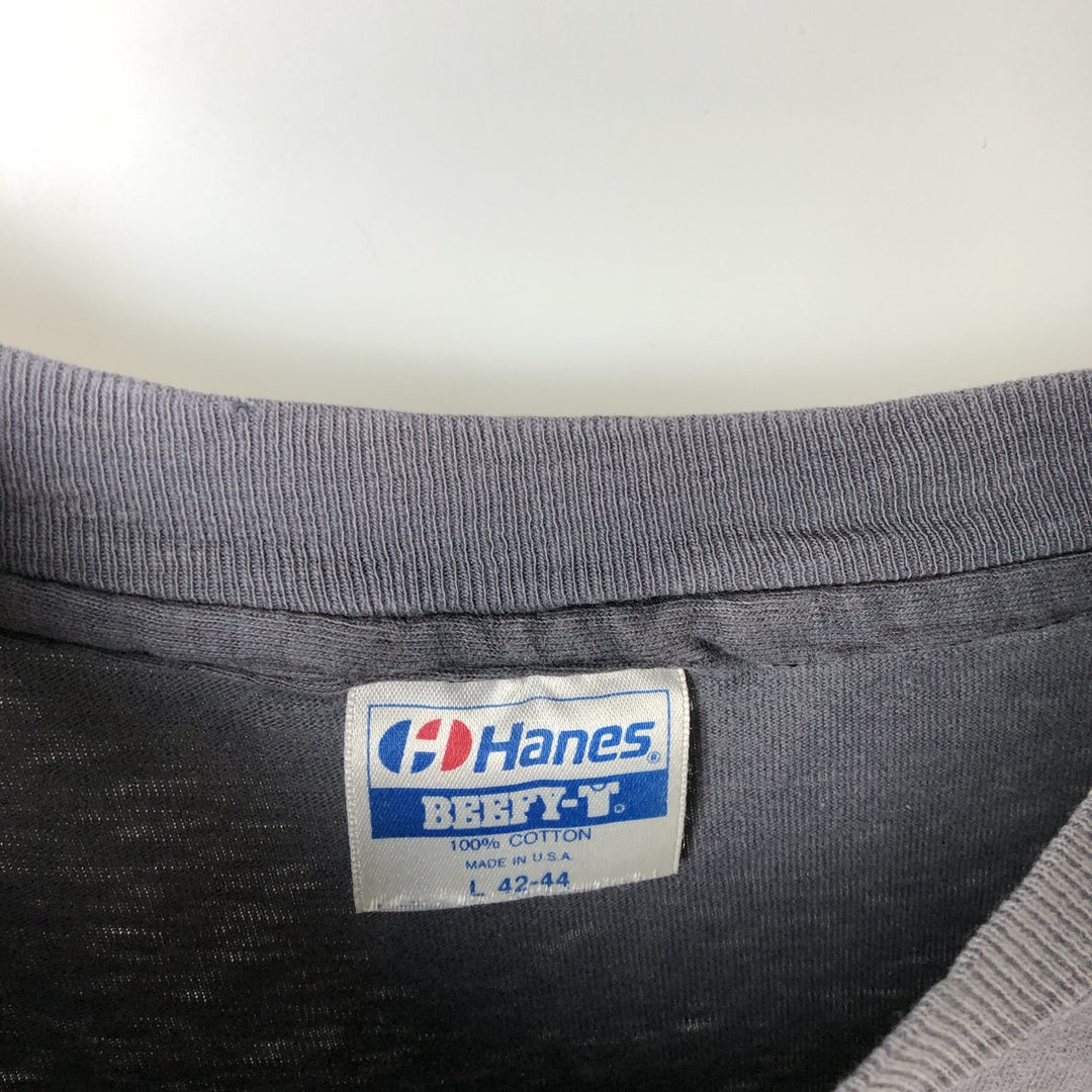 Vintage 1980'S Hanes HARD ROCK CAFE advertising T-shirt, Made in USA, Men's Size L cotton gray type Vintage Second Hand