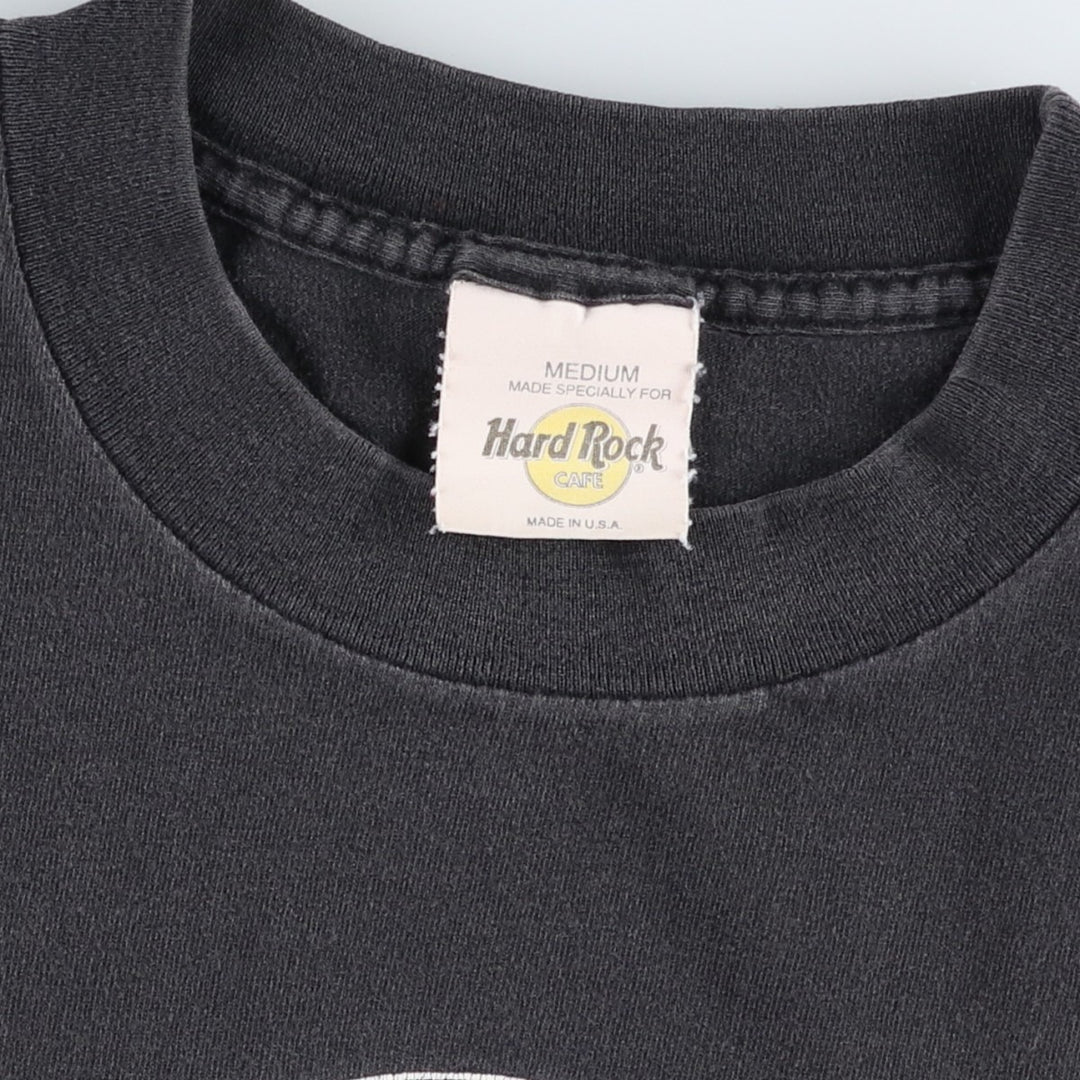 HARD ROCK CAFE Hard Rock Cafe Advertising T-Shirt, Made in USA, Men's Size M cotton black type Vintage Second Hand