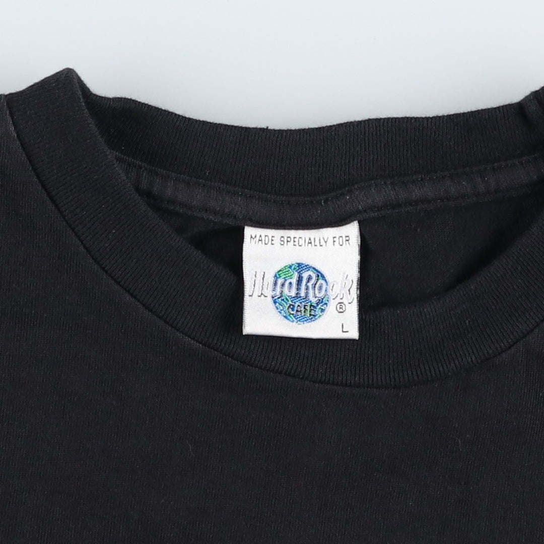 90'S HARD ROCK CAFE Hard Rock Cafe Advertising T-shirt Men's L equivalent Vintage cotton black type Vintage Second Hand