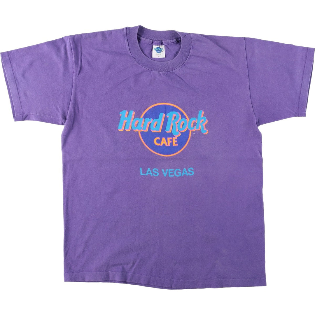 90'S HARD ROCK CAFE Hard Rock Cafe Advertising T-shirt Made in USA Men's L Vintage cotton purple type Vintage Second Hand