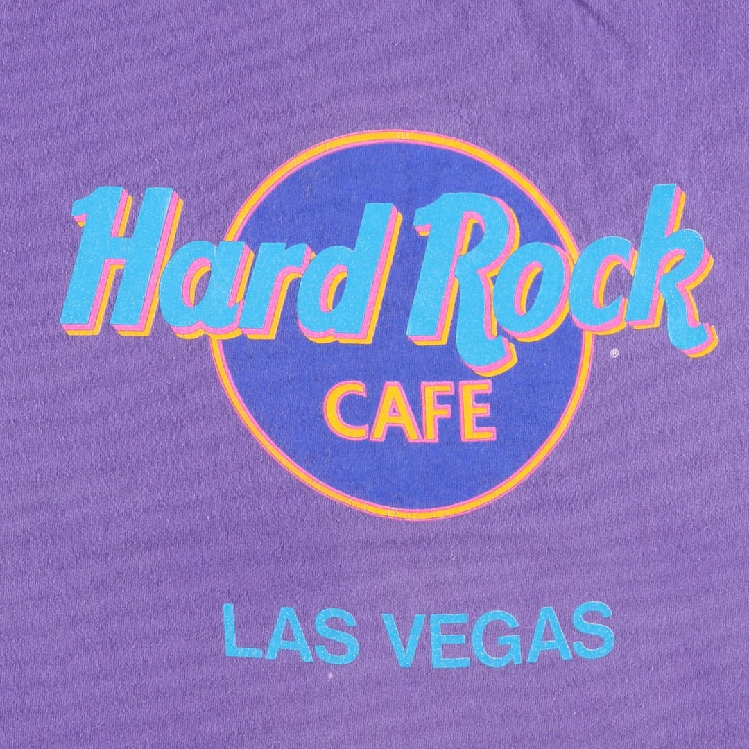 90'S HARD ROCK CAFE Hard Rock Cafe Advertising T-shirt Made in USA Men's L Vintage cotton purple type Vintage Second Hand