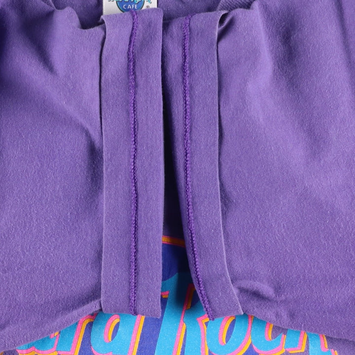90'S HARD ROCK CAFE Hard Rock Cafe Advertising T-shirt Made in USA Men's L Vintage cotton purple type Vintage Second Hand