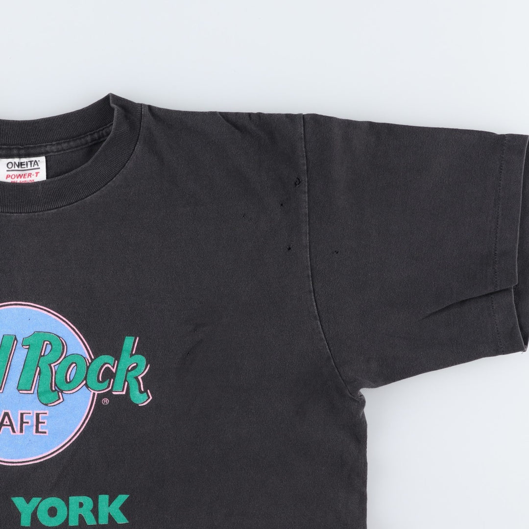 90'S ONITA POWER-T HARD ROCK CAFE Advertising T-Shirt, Made in USA, Men's XL equivalent, Vintage cotton black type Vintage Second Hand