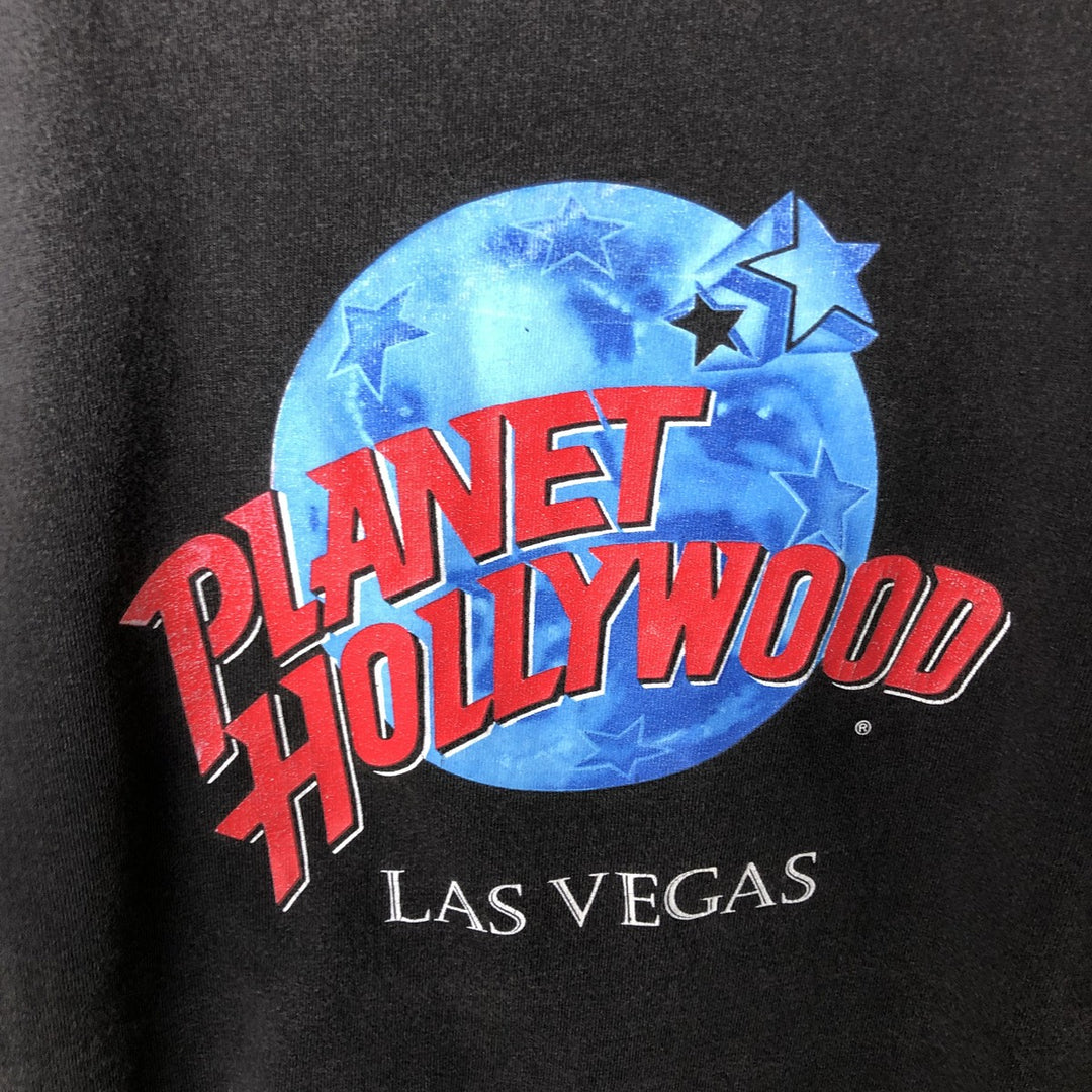 PLANET HOLLYWOOD Advertising T-shirt, made in the USA, size M for men cotton black type Vintage Second Hand