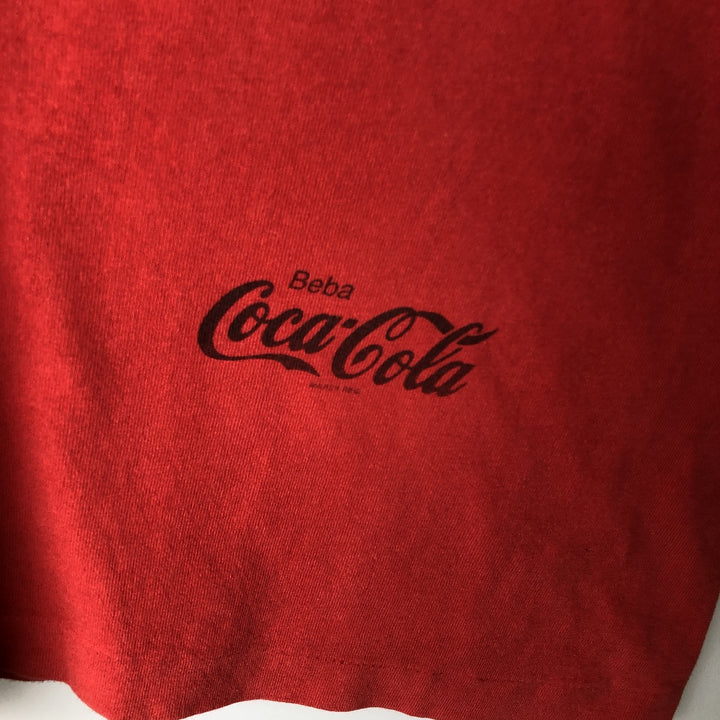~90'S COCA-COLA Advertising T-Shirt, Men's Size M (Equivalent), Vintage unclear red type Vintage Second Hand