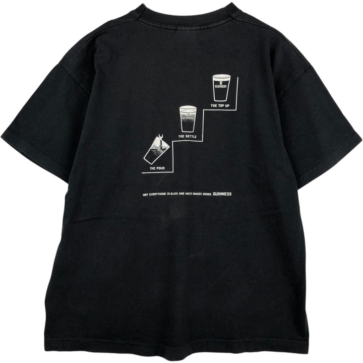 ~90'S Screen Stars FRUIT OF THE ROOM Guinness Beer Advertising T-Shirt, Men's XL equivalent, Vintage cotton black type Vintage Second Hand