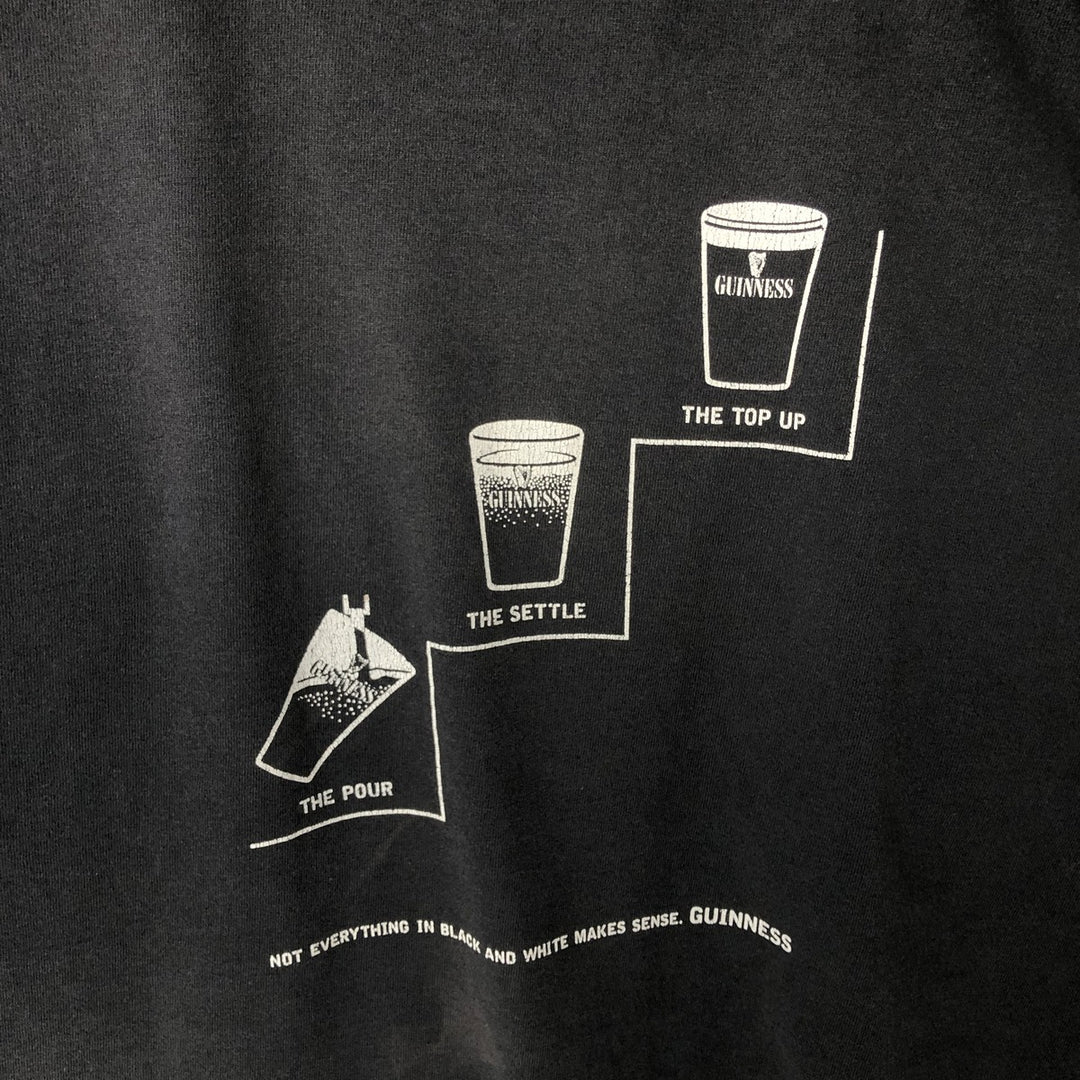~90'S Screen Stars FRUIT OF THE ROOM Guinness Beer Advertising T-Shirt, Men's XL equivalent, Vintage cotton black type Vintage Second Hand