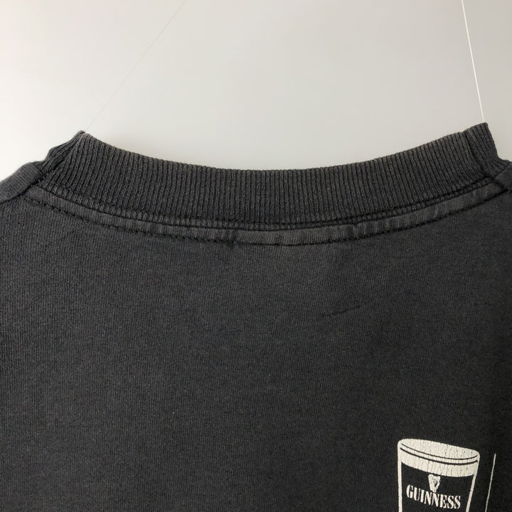 ~90'S Screen Stars FRUIT OF THE ROOM Guinness Beer Advertising T-Shirt, Men's XL equivalent, Vintage cotton black type Vintage Second Hand