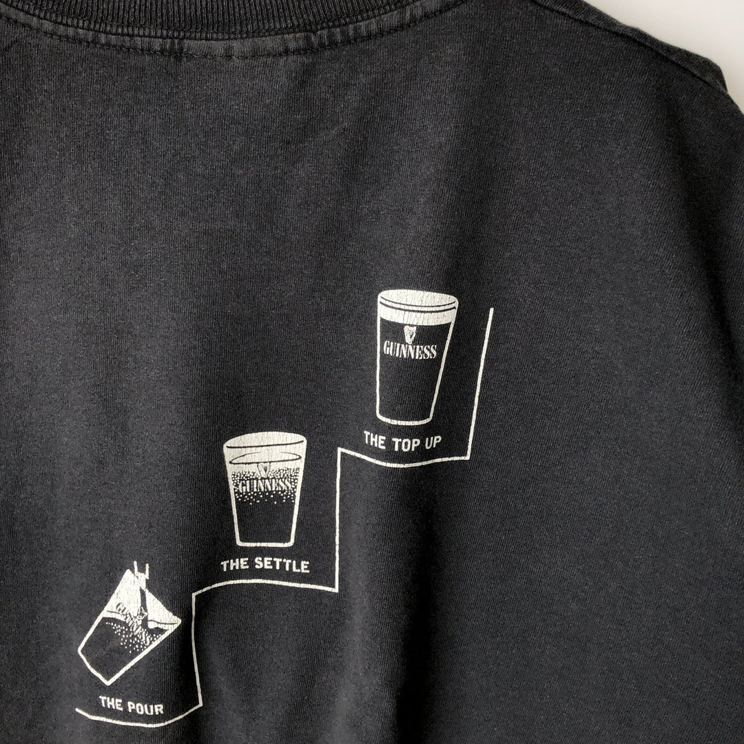 ~90'S Screen Stars FRUIT OF THE ROOM Guinness Beer Advertising T-Shirt, Men's XL equivalent, Vintage cotton black type Vintage Second Hand