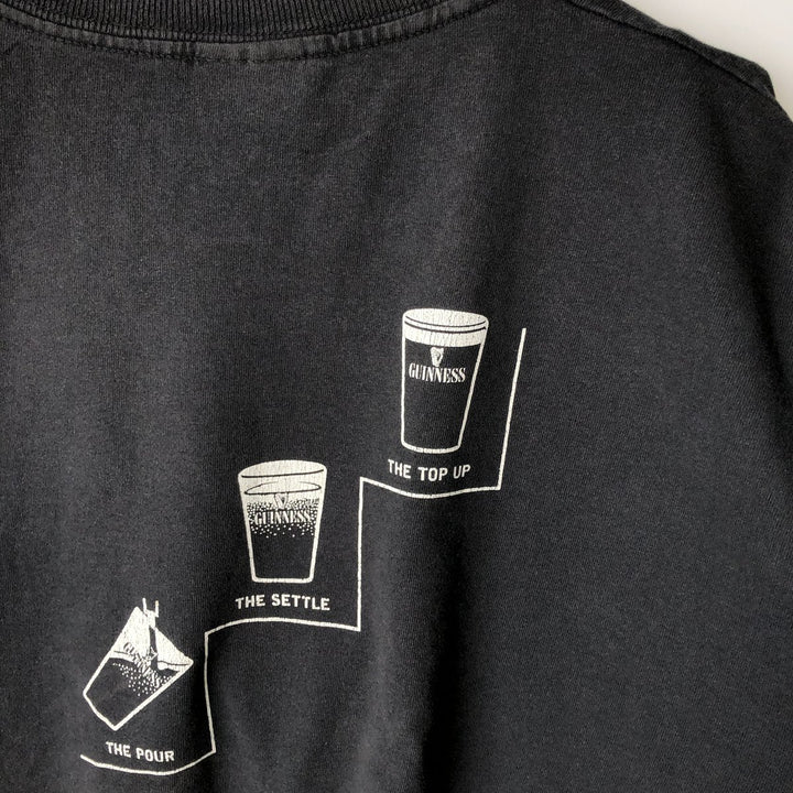 ~90'S Screen Stars FRUIT OF THE ROOM Guinness Beer Advertising T-Shirt, Men's XL equivalent, Vintage cotton black type Vintage Second Hand