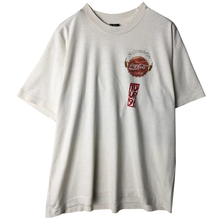 90'S Screen Stars MECANOCOCA-COLA Band T-Shirt, Men's XL equivalent, Vintage cotton white type Vintage Second Hand