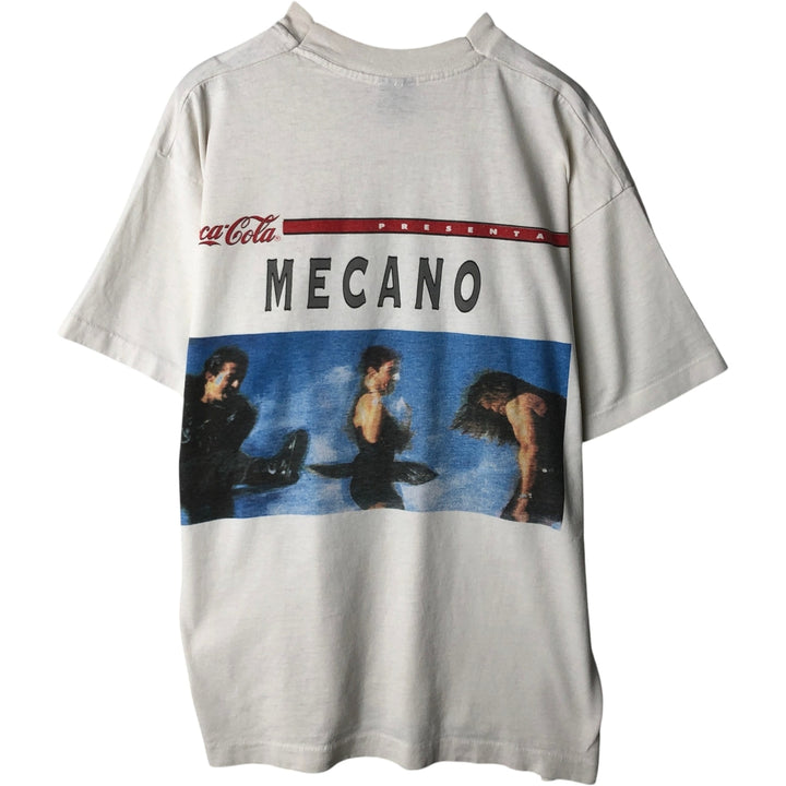 90'S Screen Stars MECANOCOCA-COLA Band T-Shirt, Men's XL equivalent, Vintage cotton white type Vintage Second Hand