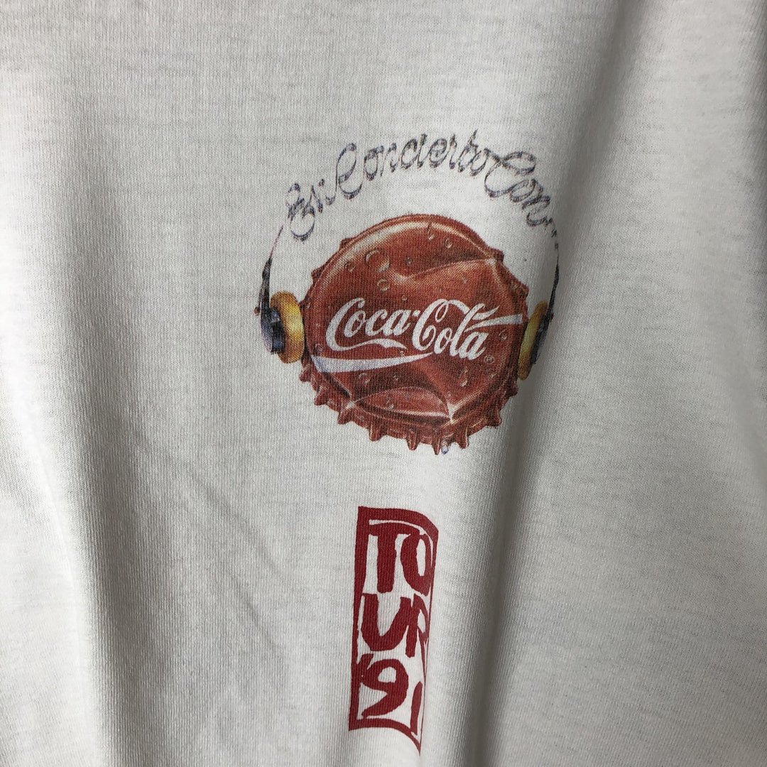 90'S Screen Stars MECANOCOCA-COLA Band T-Shirt, Men's XL equivalent, Vintage cotton white type Vintage Second Hand