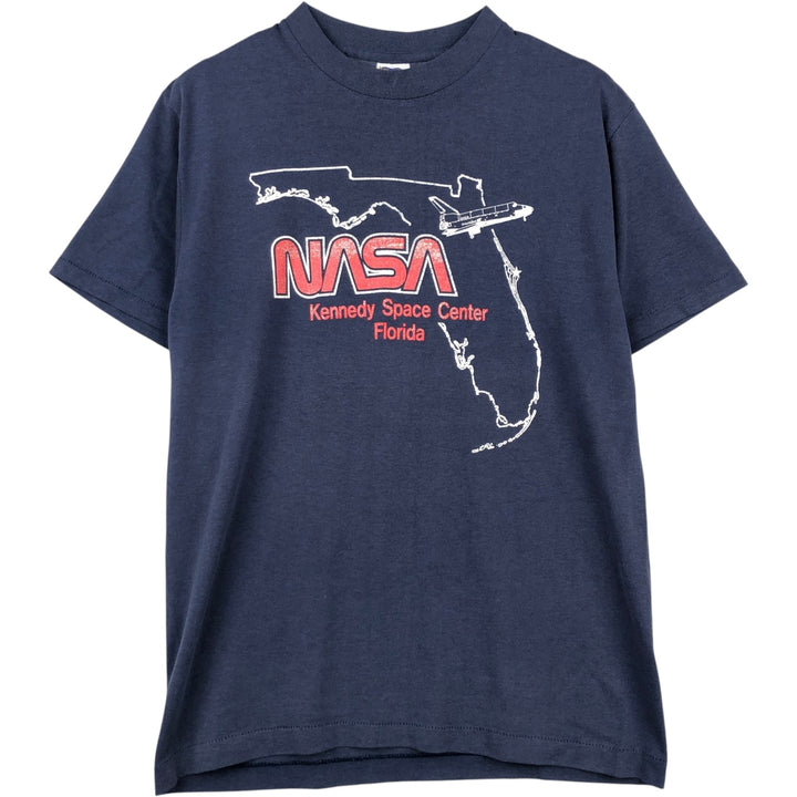 ~90'S TRENCH NASA Advertising T-Shirt, Made in USA, Men's Size L (Equivalent), Vintage polyester navy blue type Vintage Second Hand
