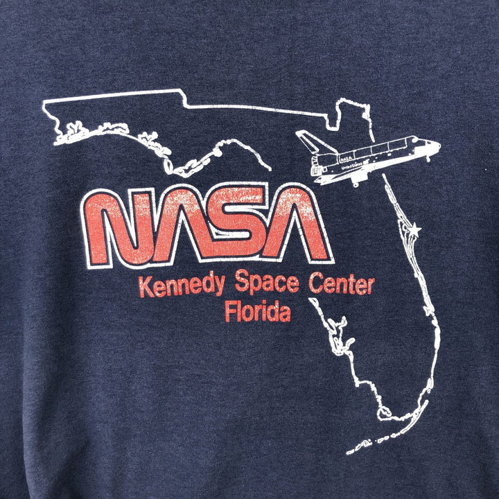 ~90'S TRENCH NASA Advertising T-Shirt, Made in USA, Men's Size L (Equivalent), Vintage polyester navy blue type Vintage Second Hand