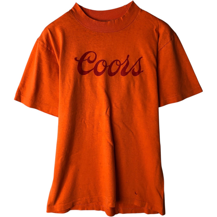~90'S Coors Advertising T-shirt, Men's Size S (approx.), Vintage unclear orange type Vintage Second Hand