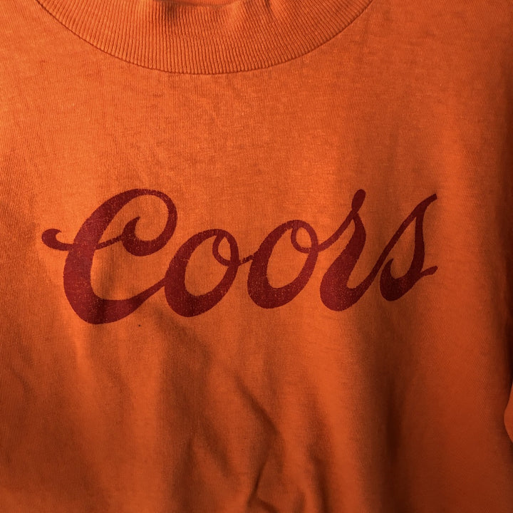 ~90'S Coors Advertising T-shirt, Men's Size S (approx.), Vintage unclear orange type Vintage Second Hand
