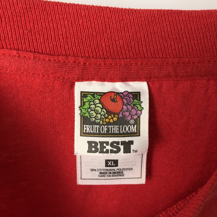 90'S Fruit of the Loom Coca-Cola Advertising T-Shirt, Men's XL equivalent, Vintage cotton red type Vintage Second Hand