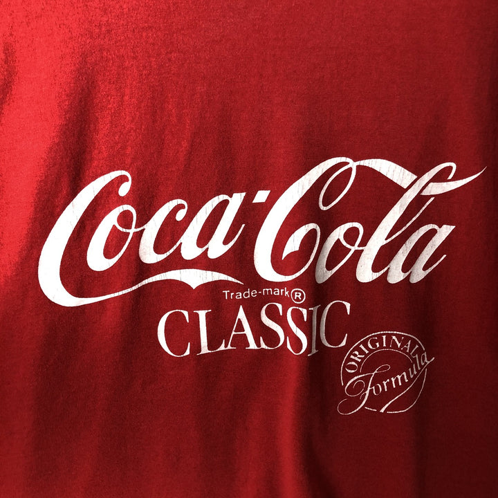 90'S Fruit of the Loom Coca-Cola Advertising T-Shirt, Men's XL equivalent, Vintage cotton red type Vintage Second Hand