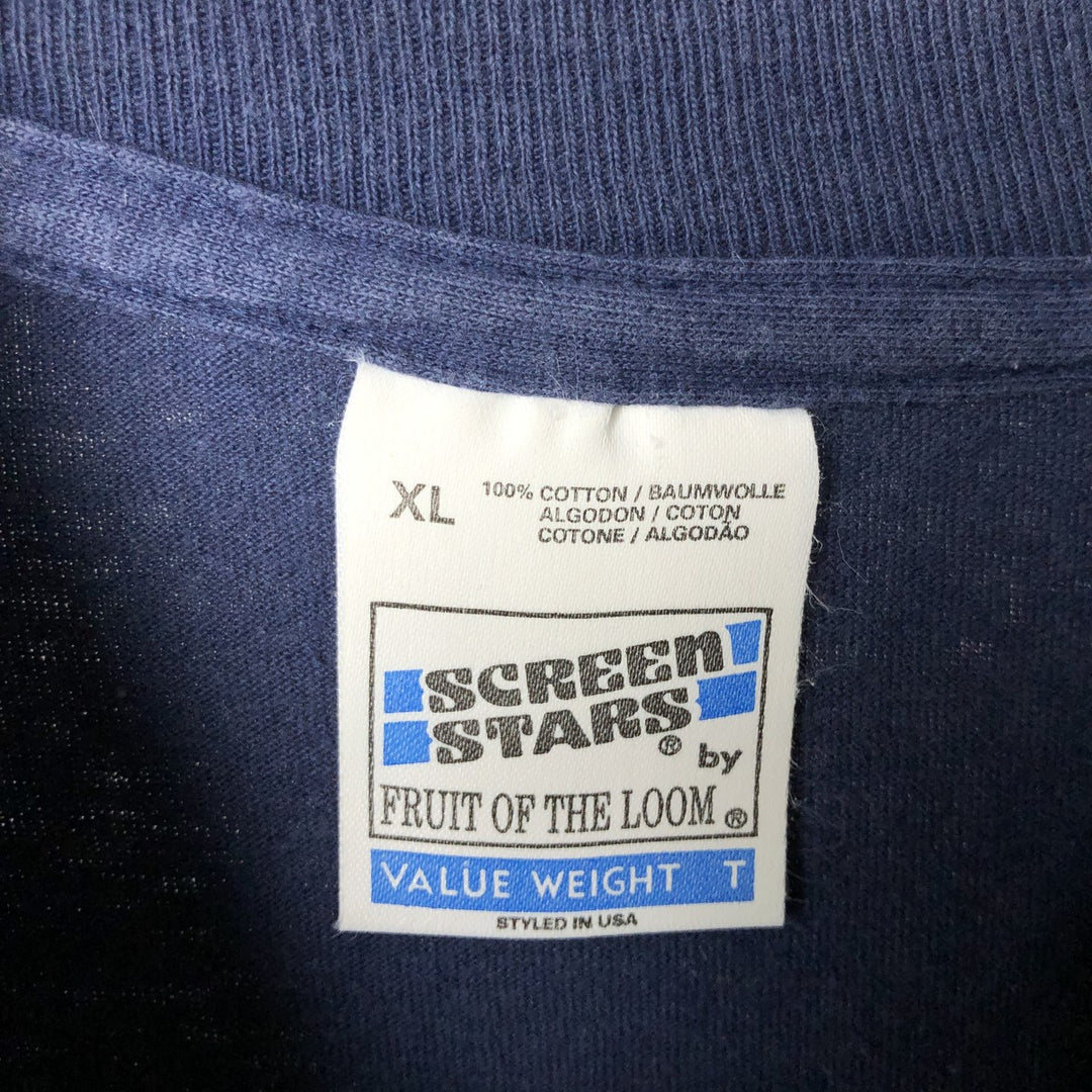 ~90'S Screen Stars Fruit of the Loom Advertising T-Shirt, Men's XL equivalent, Vintage cotton navy blue type Vintage Second Hand