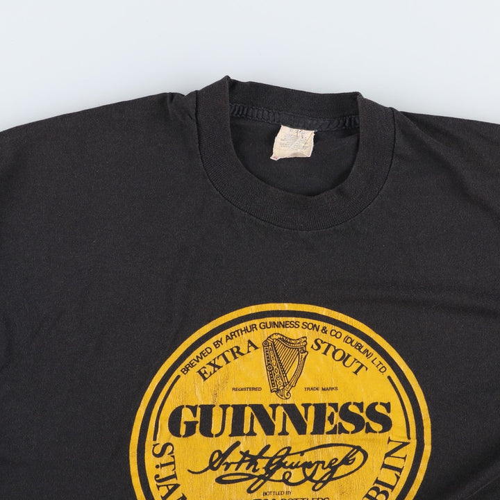 80'S Screen Stars Guinness Extra Stout Advertising T-Shirt, Men's XL (approx.), Vintage cotton black type Vintage Second Hand