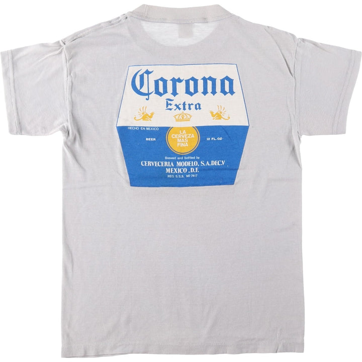 CORONA EXTRA Advertising T-Shirt, Men's XL (approx.) unclear gray type Vintage Second Hand