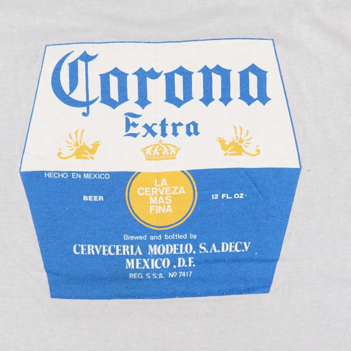CORONA EXTRA Advertising T-Shirt, Men's XL (approx.) unclear gray type Vintage Second Hand