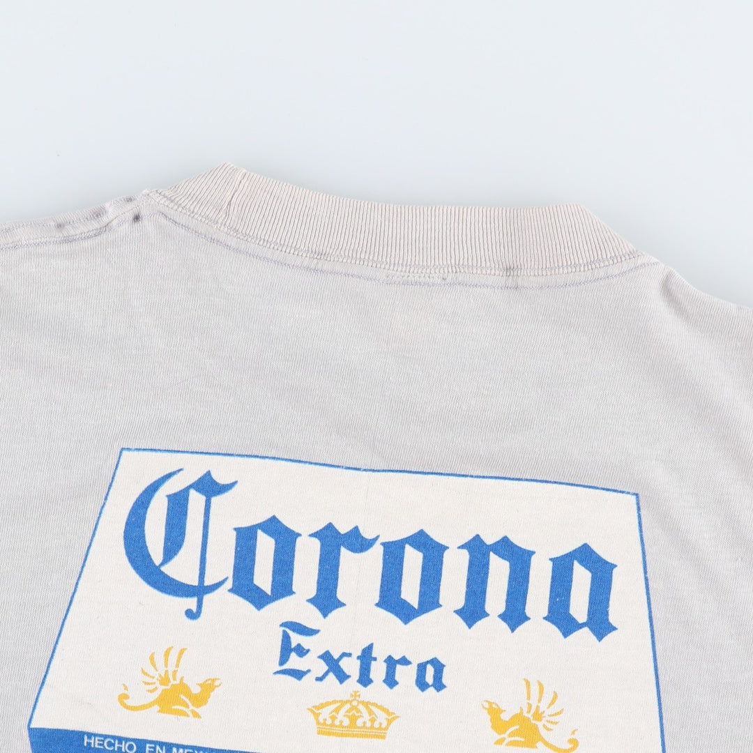 CORONA EXTRA Advertising T-Shirt, Men's XL (approx.) unclear gray type Vintage Second Hand