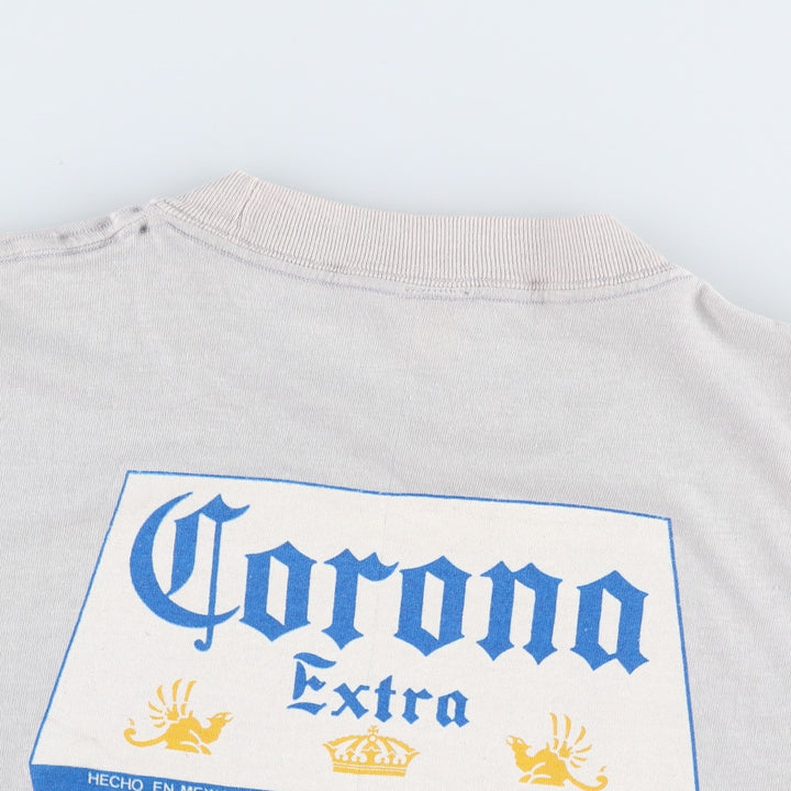 CORONA EXTRA Advertising T-Shirt, Men's XL (approx.) unclear gray type Vintage Second Hand