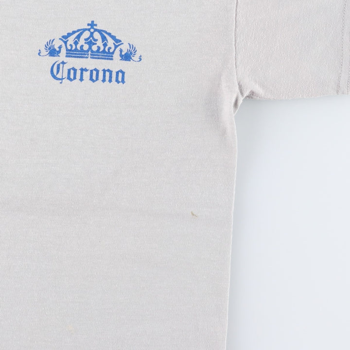 CORONA EXTRA Advertising T-Shirt, Men's XL (approx.) unclear gray type Vintage Second Hand