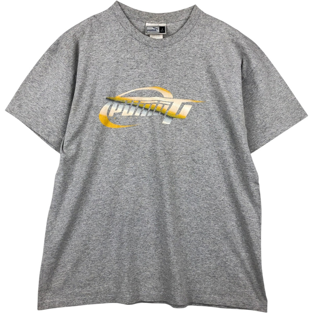 90s-00'S Puma logo print T-shirt, men's size L equivalent, vintage. cotton gray type Vintage Second Hand