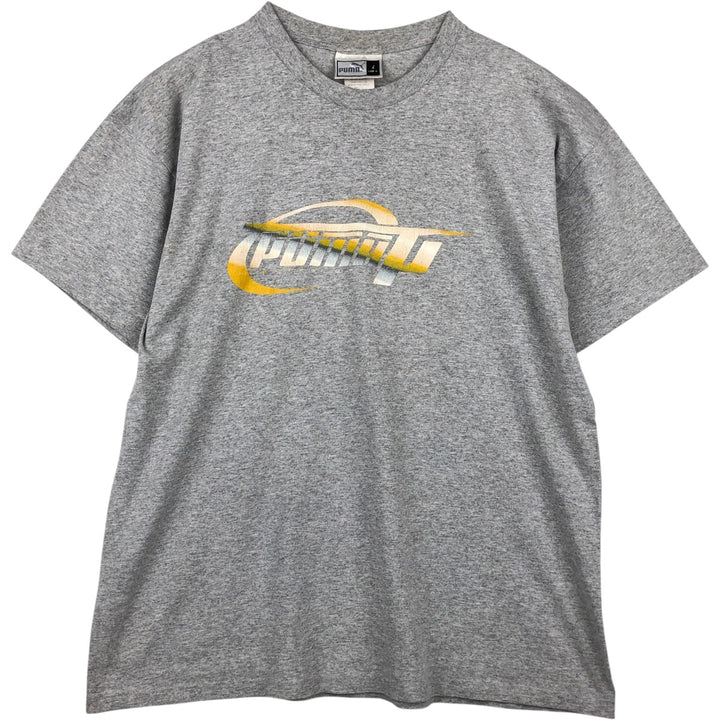90s-00'S Puma logo print T-shirt, men's size L equivalent, vintage. cotton gray type Vintage Second Hand