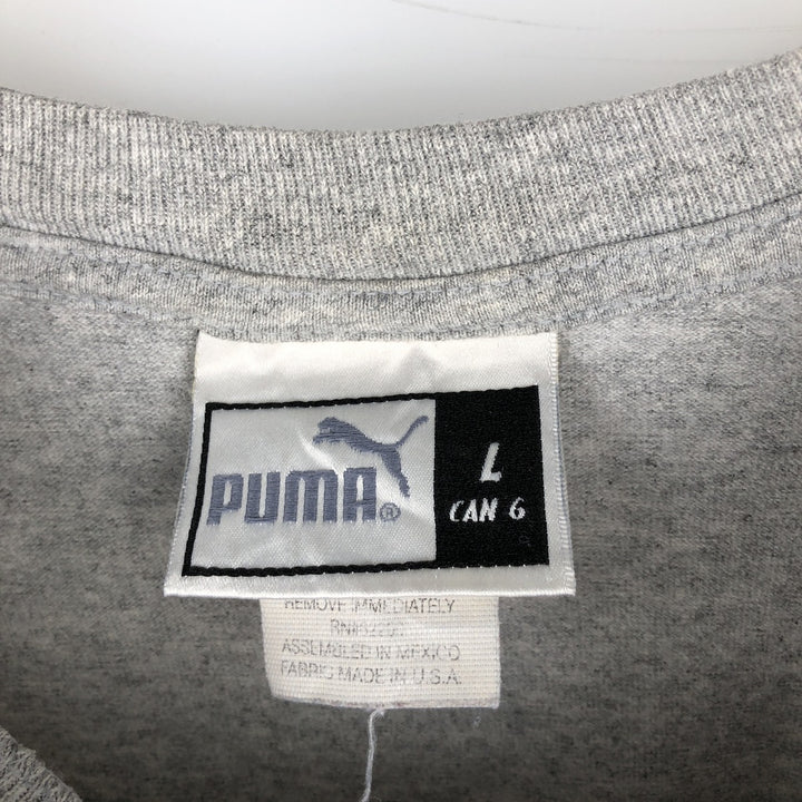 90s-00'S Puma logo print T-shirt, men's size L equivalent, vintage. cotton gray type Vintage Second Hand