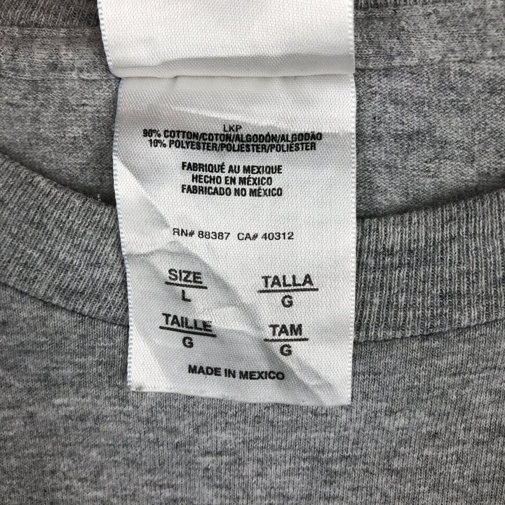 Adidas logo print T-shirt, men's size L cotton gray type Vintage Second Hand